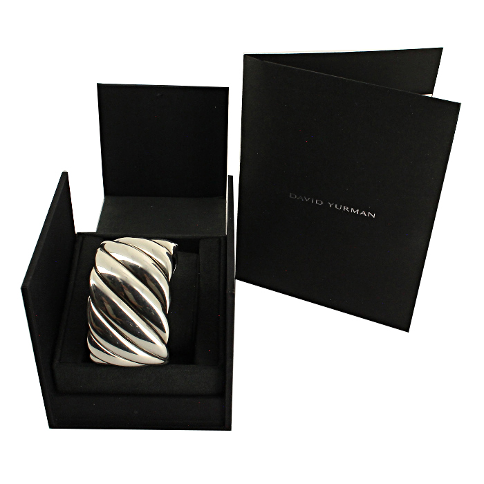Bracelet manchette rigide David Yurman Sculpted Cable en argent
