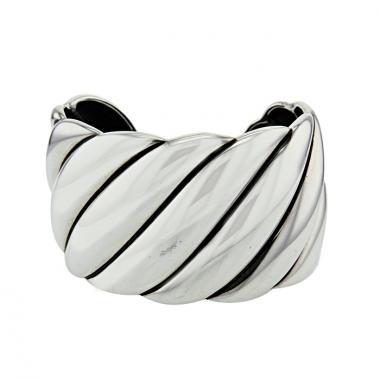 Bracelet manchette rigide David Yurman Sculpted Cable en argent