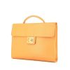 Chanel briefcase in orange grained leather - 00pp thumbnail