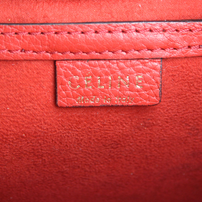 Borsa Luggage modello piccolo in pelle martellata rossa - Detail D4