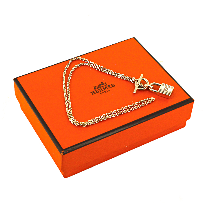 Collier Hermes Cadenas Kelly en argent - Detail D2