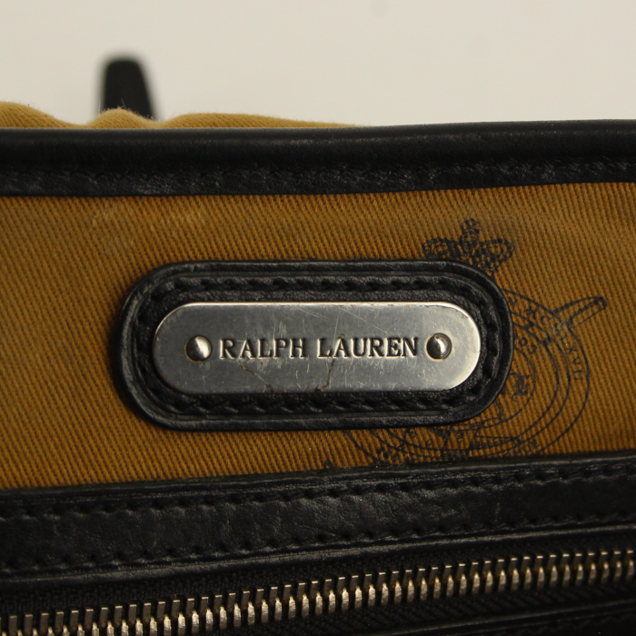 Ralph Lauren beggar's bag in black leather - Detail D3