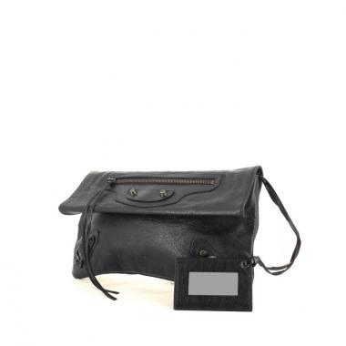 Pochette in pelle nera