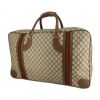 Bolsa de viaje Gucci en lona Monogram beige y cuero marrón - 00pp thumbnail