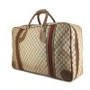 Borsa da viaggio in tela monogram beige e pelle marrone - Detail D1 thumbnail