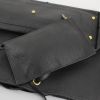 Shopping bag in pelle martellata nera e beige - Detail D3 thumbnail