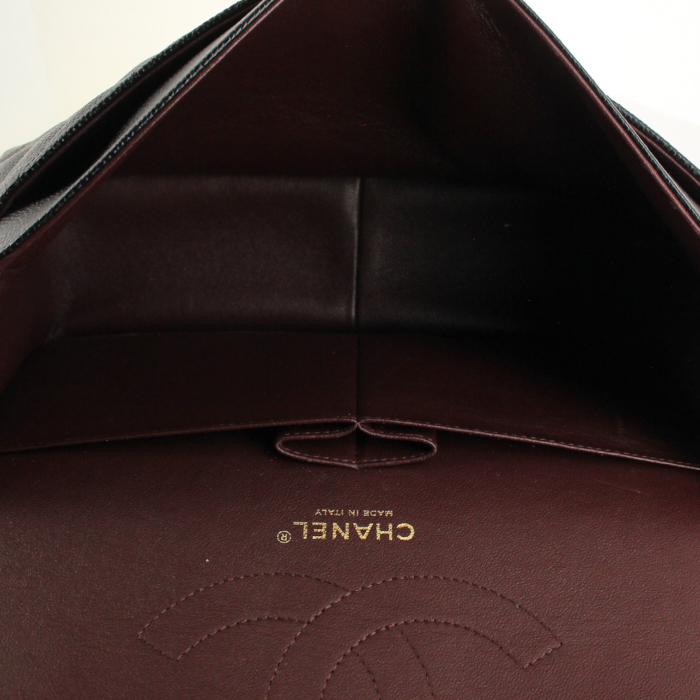 Borsa Timeless jumbo in pelle martellata e trapuntata nera - Detail D3