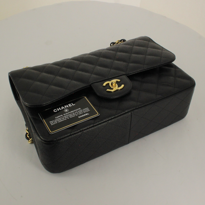 Borsa Timeless jumbo in pelle martellata e trapuntata nera - Detail D5