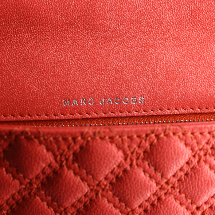 Marc Jacobs pouch in coral quilted leather - Detail D4