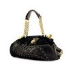 Versace handbag in black foal and black leather - 00pp thumbnail