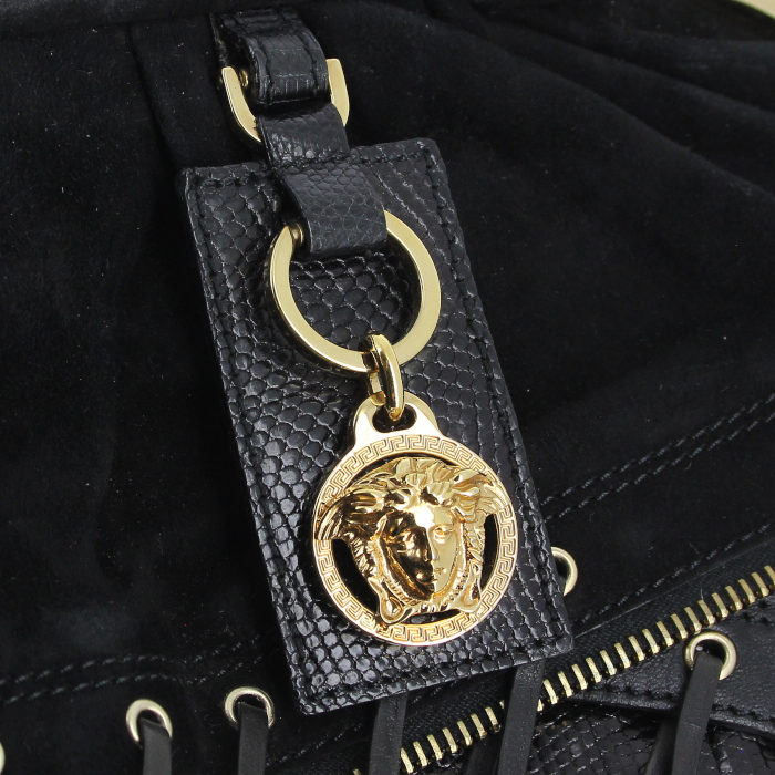 Borsa in puledro nero e pelle nera - Detail D4