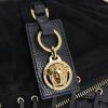 Versace handbag in black foal and black leather - Detail D4 thumbnail