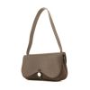 Hermes Colorado handbag in brown grained leather and brown canvas - 00pp thumbnail