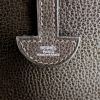 Hermes Colorado handbag in brown grained leather and brown canvas - Detail D3 thumbnail