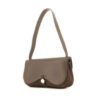 Borsa Colorado in pelle martellata marrone e tela marrone