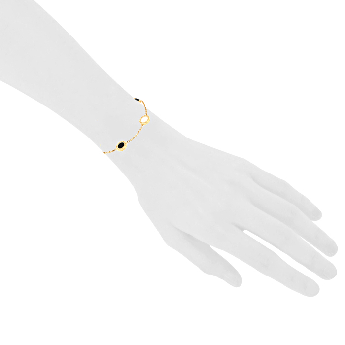 Brazalete Bulgari Bulgari Bulgari en oro rosa,  nácar blanco y ónix - Detail D1