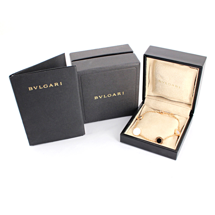 Bulgari Bulgari Bulgari bracelet in pink gold,  mother of pearl and onyx - Detail D2