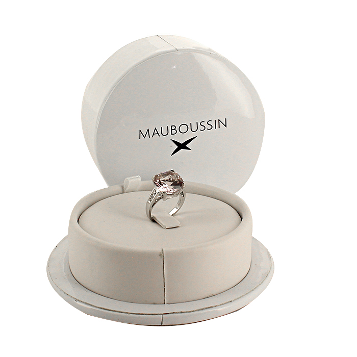 Anello Mauboussin Gueule d'Amour in oro bianco e diamanti e ametista rosa - Detail D2