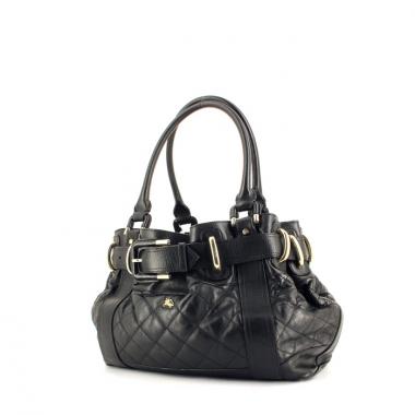 Borsa in pelle trapuntata nera