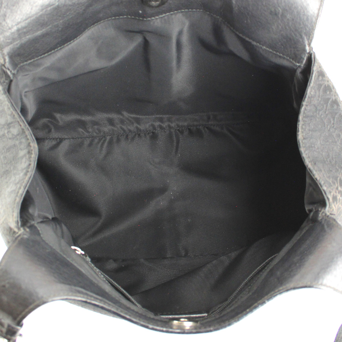 Sac à main Dior en cuir noir et toile monogram - Detail D2