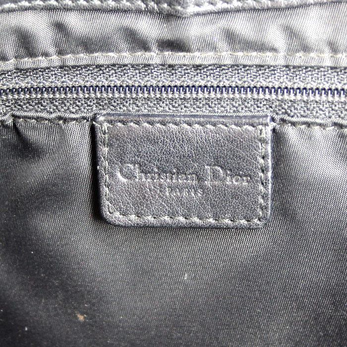 Bolso de mano Dior en cuero negro y lona Monogram - Detail D3