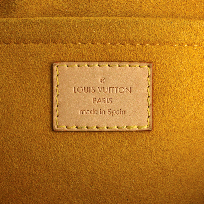 Sac à main Louis Vuitton Pleaty en toile denim monogrammée et cuir naturel - Detail D3