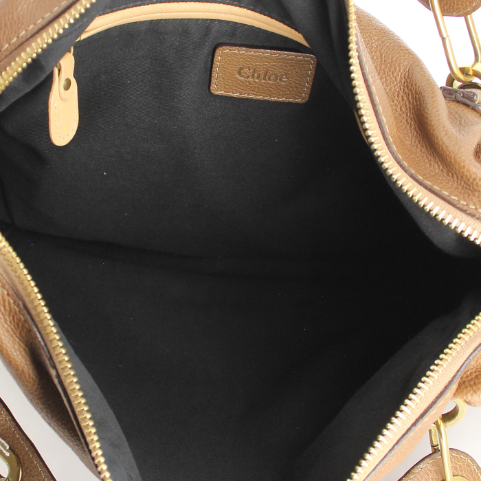 Sac à main Chloé Paraty en cuir marron - Detail D3