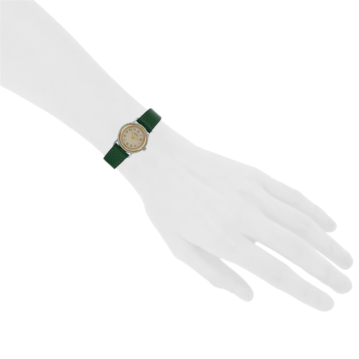 Montre Hermes Clipper - Wristlet Watch en or et acier Ref :  Clipper - Wristlet Watch Ref :  1990 - Detail D1