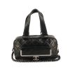 Chanel handbag in black quilted leather - 360 thumbnail