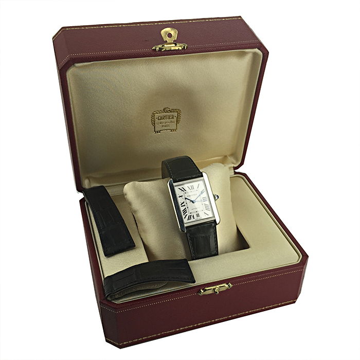 Montre Cartier Tank Solo en acier et acier Vers 2000 - Detail D2