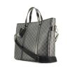 Bolso zurrón Louis Vuitton en lona a cuadros gris y cuero negro - 00pp thumbnail