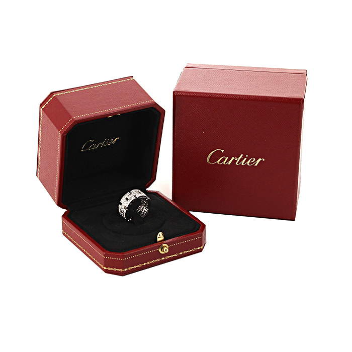 Anello Cartier Maillon Panthère in oro bianco e diamanti - Detail D2