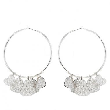 Orecchini a cerchio Dior Coeurs Légers in oro bianco e diamanti