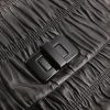 Bolsito de mano Prada Gaufre modelo grande en cuero negro - Detail D4 thumbnail
