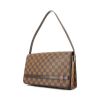 Bolso de mano Louis Vuitton en lona a cuadros ébano y cuero marrón - 00pp thumbnail