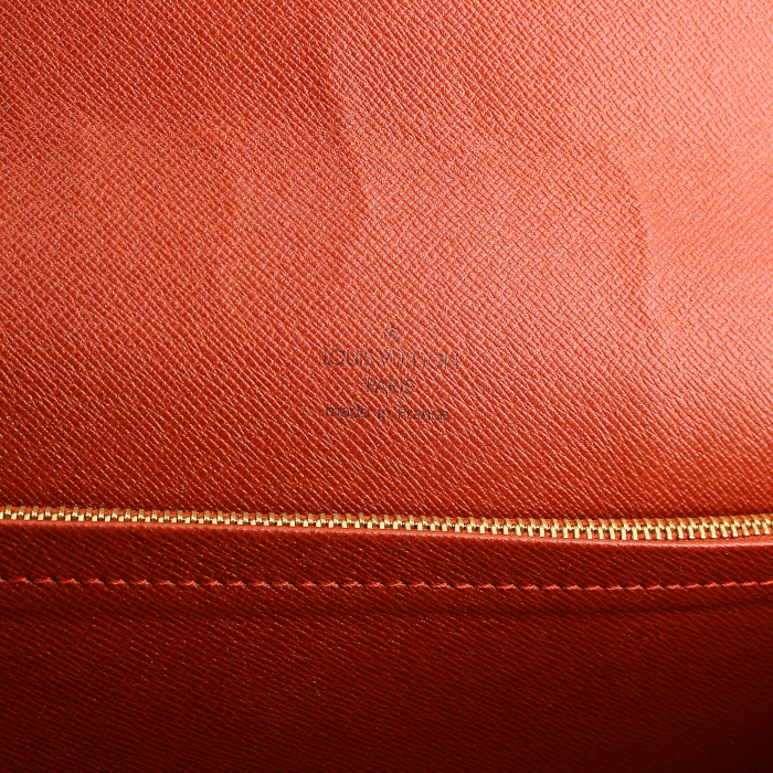 Borsa in tela a scacchi ebana e pelle marrone - Detail D4