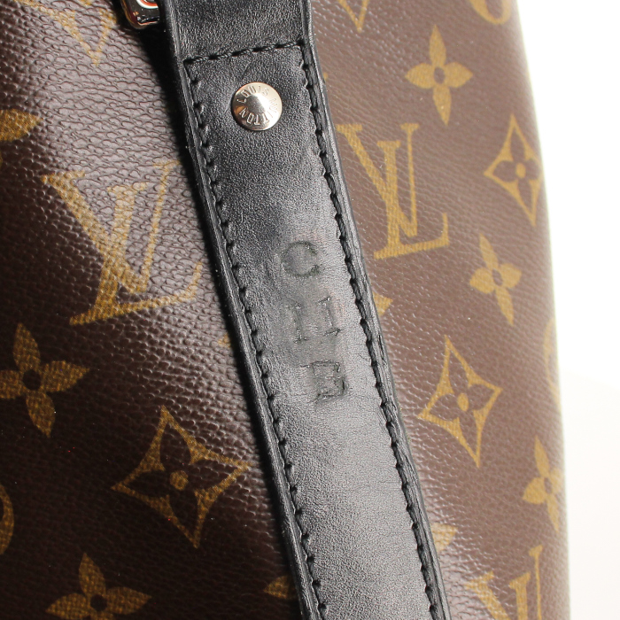 Borsa bisaccia Tadao in tela monogram e pelle nera - Detail D5