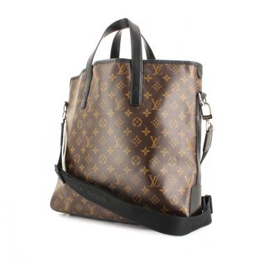 Borsa bisaccia Tadao in tela monogram e pelle nera
