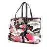 Anselme Reyle Shopping bag in tela nera rosa bianca e grigia con decori geometrici e pelle nera - 00pp thumbnail