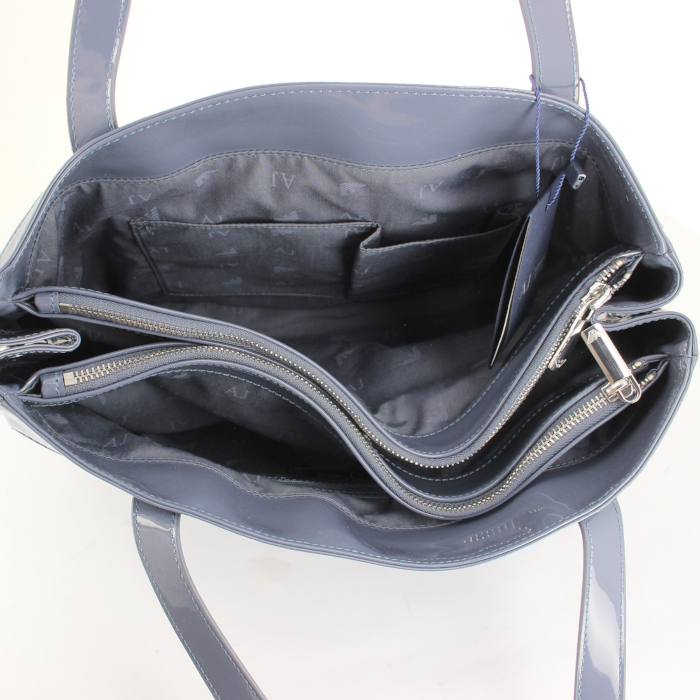 Armani handbag in blue vinyl - Detail D2