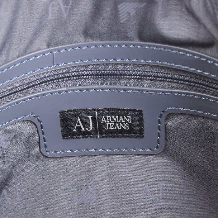 Bolso de mano Armani en vinilo azul - Detail D3
