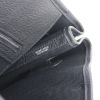 Hermes shopping bag in black canvas and black grained leather - Detail D3 thumbnail