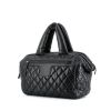 Chanel Coco Cocoon handbag in black canvas - 00pp thumbnail