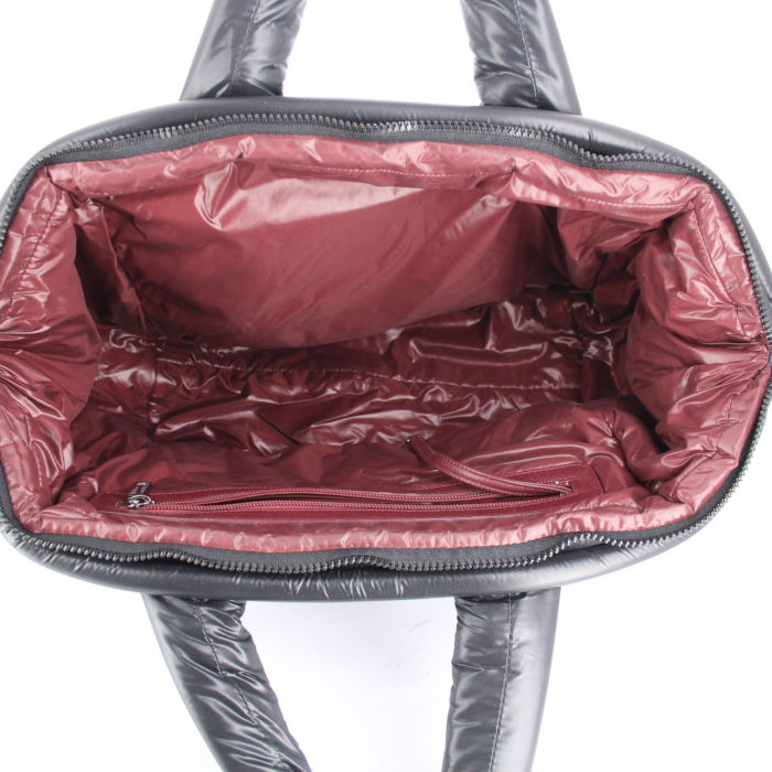 Sac à main Chanel Coco Cocoon en toile noire - Detail D2