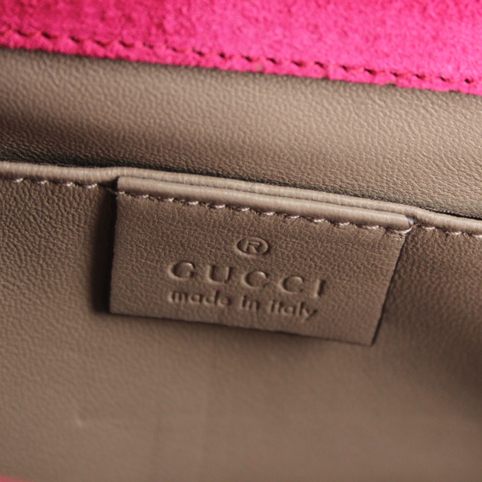 Gucci pouch in pink suede - Detail D3