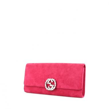 Gucci pouch in pink suede