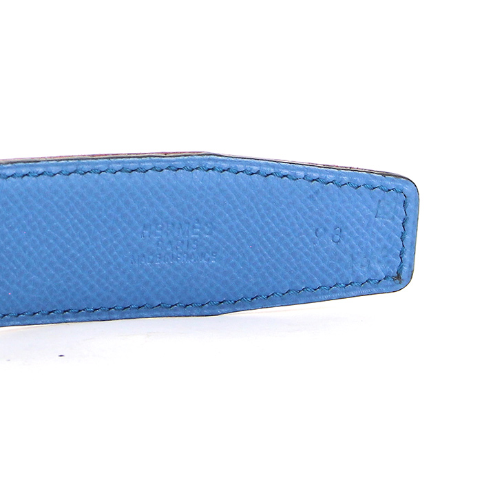 Hermes belt in red and blue leather - Detail D2