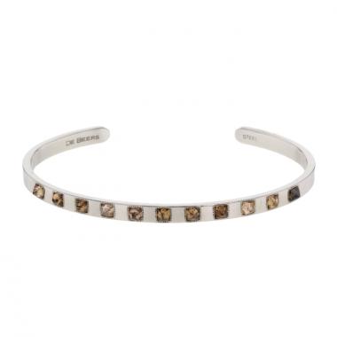 Brazalete rígido abierto De Beers Talisman en acero y diamantes en bruto