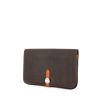 Billetera Hermes Dogon - Pocket Hand en cuero togo marrón y cuero naranja - 00pp thumbnail
