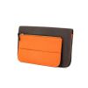 Hermes Dogon - Pocket Hand wallet in brown togo leather and orange leather - Detail D2 thumbnail